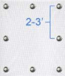 Grommets Every 2-3 ft.